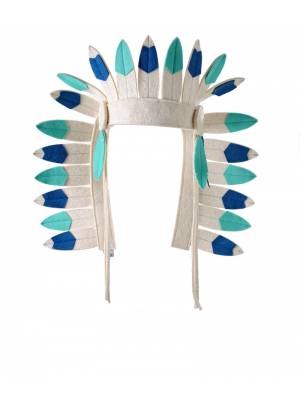 Corona  de Indio Azul Turquesa